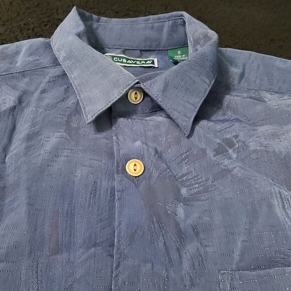 Cubavera Mens Button-Up Shirt Blue Size Small Polyester Short Sleeve Collar - Picture 8 of 12